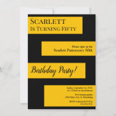 Minimale zwart en goud elegante chique 50e verjaar kaart (Voorkant)