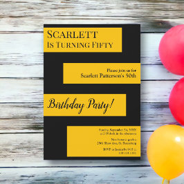 Minimale zwart en goud elegante chique 50e verjaar kaart