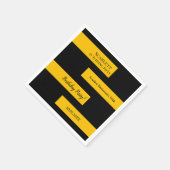 Minimale zwart en goud elegante chique 50e verjaar servet (Hoek)