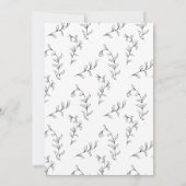 Minimale Zwart en Wit Boho Botanische Trouwdag Kaart (Achterkant)