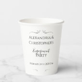 Minimale Zwart en Wit Script Verloving Feest Papieren Bekers (Achterkant)
