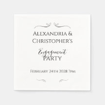 Minimale Zwart en Wit Script Verloving Feest