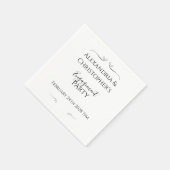 Minimale Zwart en Wit Script Verloving Feest Servet (Hoek)