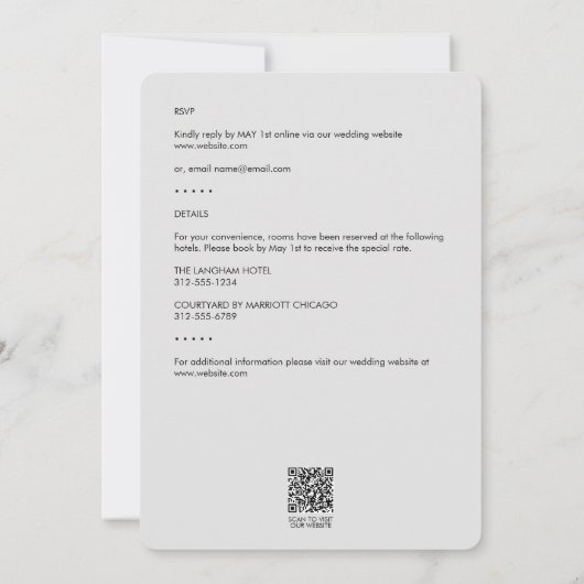 Minimale zwart gebladerte omtrek alles-in-één brui kaart (Achterkant)