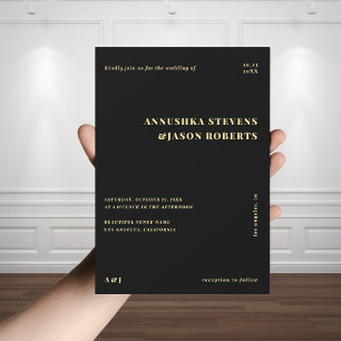 Minimale zwart & goud geometrische vervaagde foto kaart