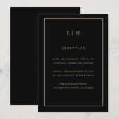 Minimale zwart goud monogram eenvoudige elegante b kaart (Voorkant / Achterkant)