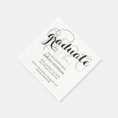 Minimale zwart-modern-Script Afstuderen vlot feite Servet (Hoek)