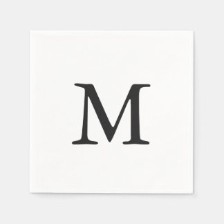 Minimale zwart monogram bruiloft servet