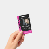 Minimale Zwart & Roze Notaris Logo Foto QR Badge (Handheld)