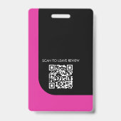 Minimale Zwart & Roze Notaris Logo Foto QR Badge (Achterkant)