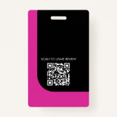 Minimale Zwart & Roze Notaris Logo Foto QR Badge (Achterkant)