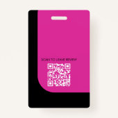 Minimale Zwart & Roze Notaris Logo Foto QR Badge (Achterkant)
