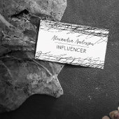 Minimale zwart-wit Abstracte Scribble QR-code Visitekaartje