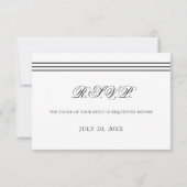 Minimale zwart-wit bar mitswa RSVP-respons RSVP Kaartje (Achterkant)