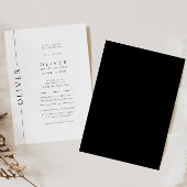 Minimale zwart-wit bar mitswa typografie kaart