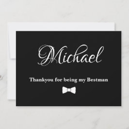 Minimale zwart-wit bestman bedankkaart