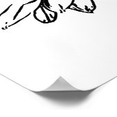 Minimale Zwart-Wit Bloem Tekening Poster (Hoek)