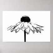 Minimale Zwart-Wit Bloem Tekening Poster (Voorkant)