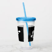 Minimale zwart-wit bloemen acryl drinkbeker (Links)