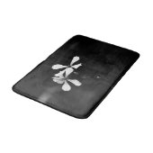 Minimale zwart-wit bloemen badmat (Gekanteld)
