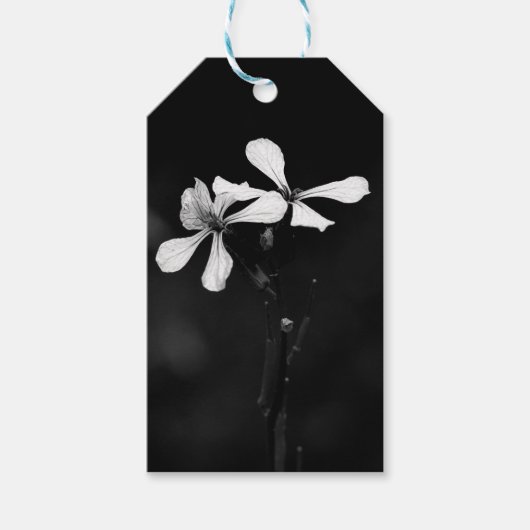 Minimale zwart-wit bloemen cadeaulabel (Voorkant)