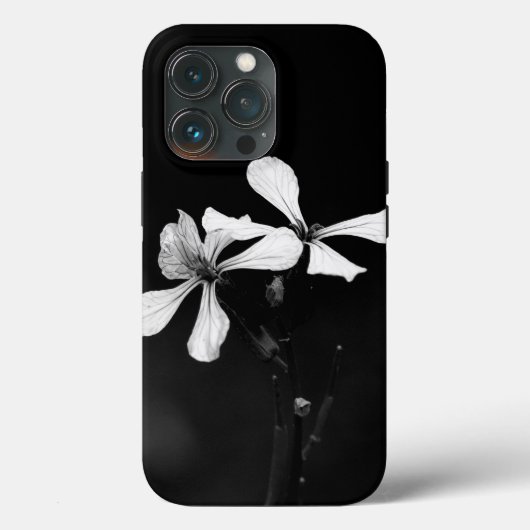 Minimale zwart-wit bloemen Case-Mate iPhone case (Achterkant)