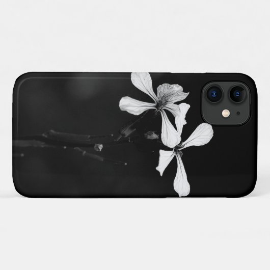 Minimale zwart-wit bloemen Case-Mate iPhone case (Achterkant (horizontaal))
