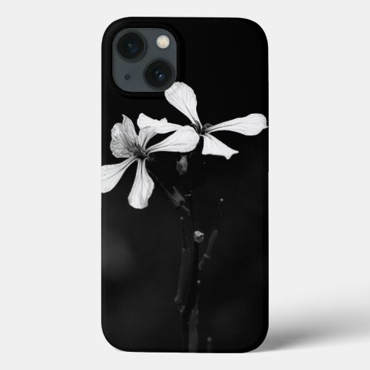 Minimale zwart-wit bloemen Case-Mate iPhone case (Achterkant)