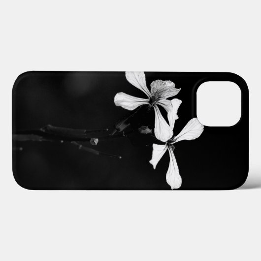 Minimale zwart-wit bloemen Case-Mate iPhone case (Achterkant (horizontaal))