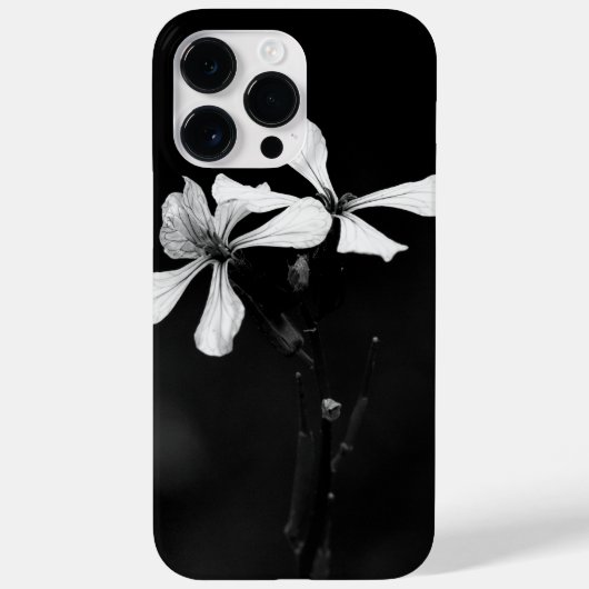 Minimale zwart-wit bloemen Case-Mate iPhone case (Achterkant)