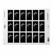 Minimale zwart-wit bloemen etiket (Full Sheet)