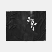 Minimale zwart-wit bloemen fleece deken (Voorkant (Horizontaal))