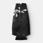 Minimale zwart-wit bloemen flesjeskoeler (Achterkant)