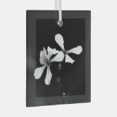 Minimale zwart-wit bloemen glas ornament (Voorkant Rechts)