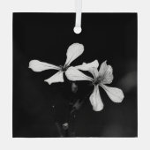 Minimale zwart-wit bloemen glas ornament (Achterkant)