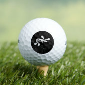 Minimale zwart-wit bloemen golfballen (Insitu Shirt)