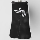 Minimale zwart-wit bloemen golfheadcover (Draai 90)