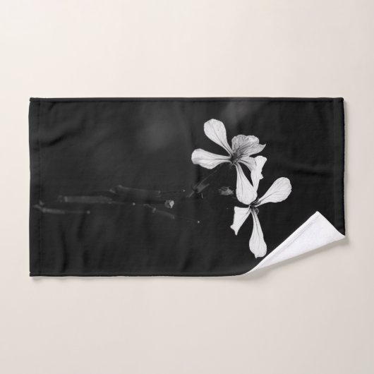 Minimale zwart-wit bloemen handdoek (Handdoek)