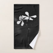 Minimale zwart-wit bloemen handdoek (Handdoek)