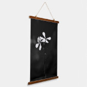 Minimale zwart-wit bloemen hangend wandkleed (Gebogen)