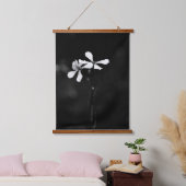 Minimale zwart-wit bloemen hangend wandkleed (Slaapkamer)