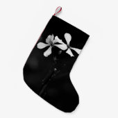 Minimale zwart-wit bloemen kleine kerstsok (Voorkant (Hangend))