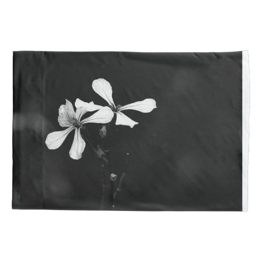 Minimale zwart-wit bloemen kussensloop (Achterkant)