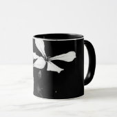 Minimale zwart-wit bloemen mok (Voorkant rechts)