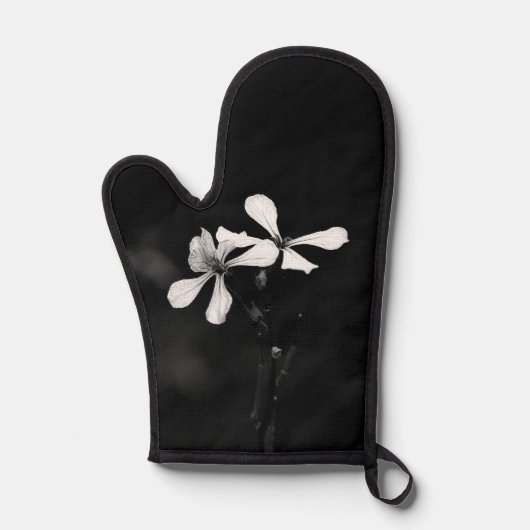 Minimale zwart-wit bloemen ovenwant (Voorkant)