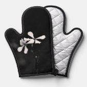 Minimale zwart-wit bloemen ovenwant (Voorkant / Achterkant)