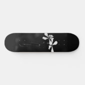 Minimale zwart-wit bloemen persoonlijk skateboard (Horizontaal)