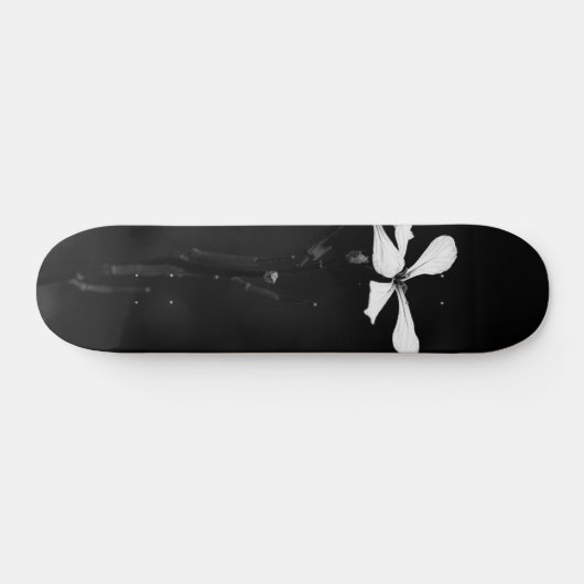 Minimale zwart-wit bloemen persoonlijk skateboard (Horizontaal)