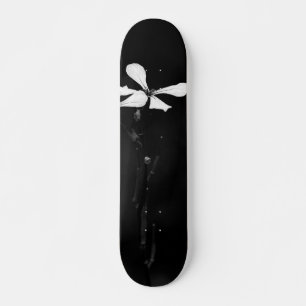 Minimale zwart-wit bloemen persoonlijk skateboard
