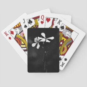 Minimale zwart-wit bloemen pokerkaarten